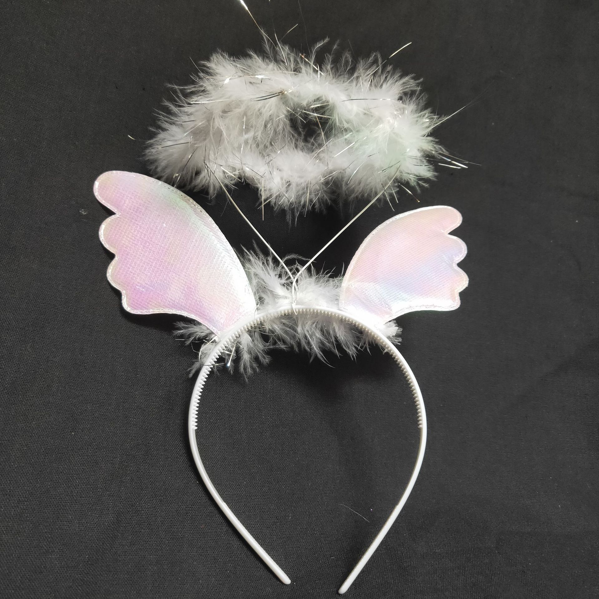 万圣节跨境di表演生日头箍白色天使头箍六一儿童装扮道具天使头箍