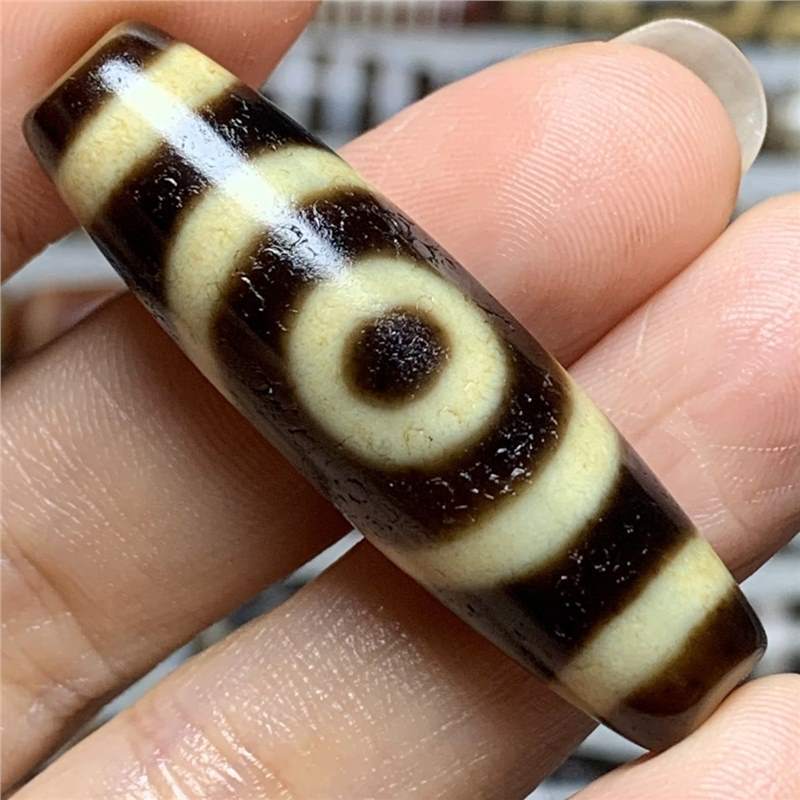 一物一图 天然玛瑙台湾白化至纯高油两眼天珠吊坠男女文玩饰品