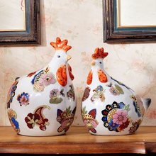 美式陶瓷鸡招财酒柜摆件创意动物家居客厅玄关装饰工艺品结婚礼物