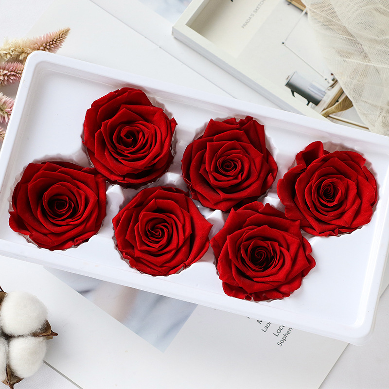 花玫瑰5-6cm花头单朵装国产a级多色中大号六朵装饰diy材料包