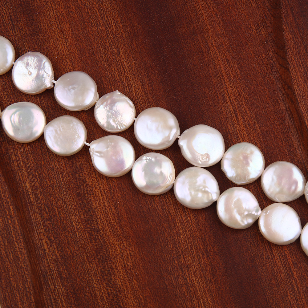 13-14mm白色纽扣珍珠 天然淡水珍珠巴洛克异形不规则diy配件批发