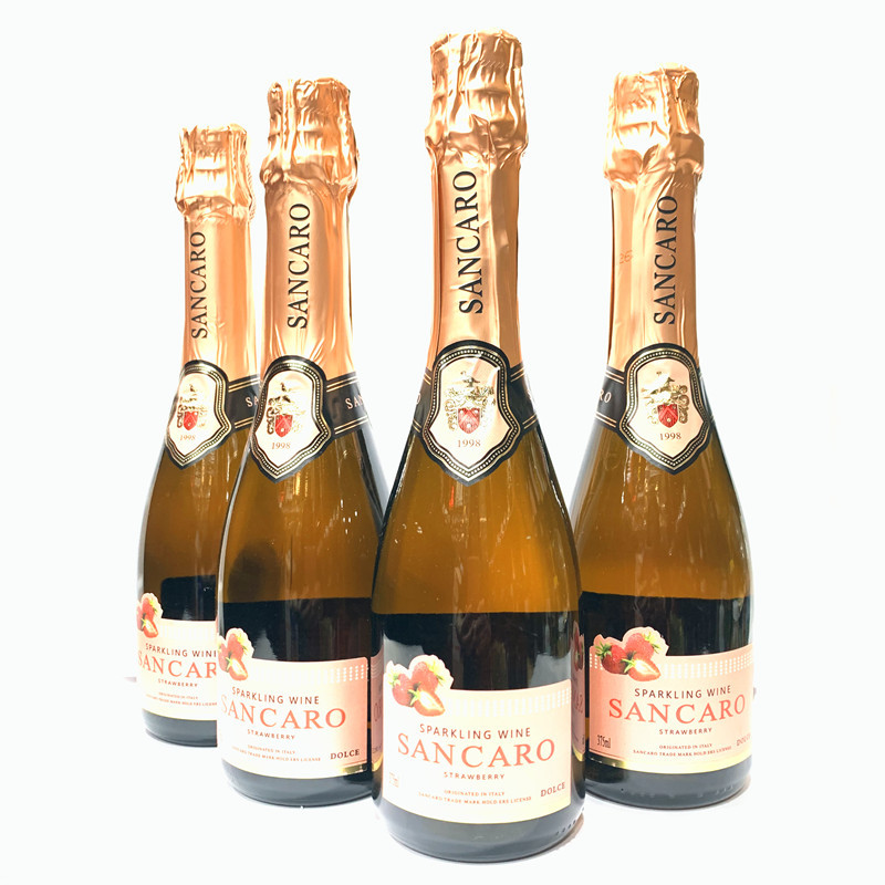 375ml圣卡罗桃红起泡酒 桃红红酒小瓶香槟宝宝贝起泡酒夜场用酒