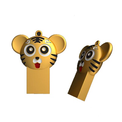 创意生肖虎年老虎形状礼品u盘 企业年会文创优盘16g32g可雕刻logo