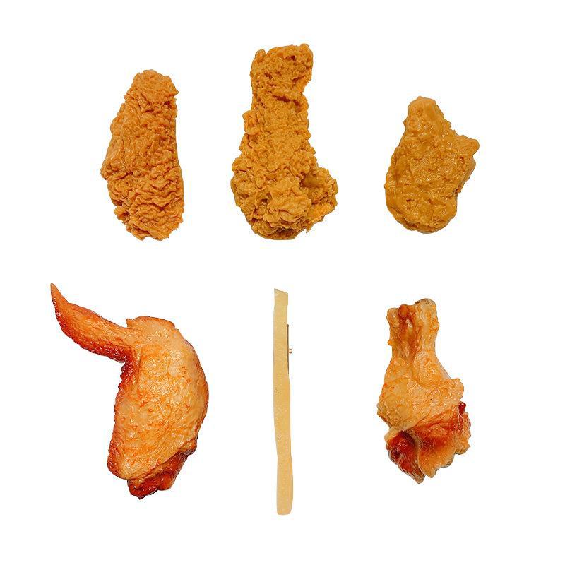 Cute Chicken Wings Funny Fun Simulation Barrettes Small Weird Vegetables Headdress Clip Duckbill Clip Snack Top Clamp