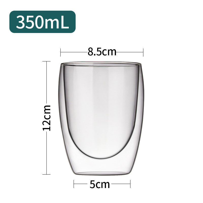 Good-looking Household Double-Layer Insulated Glass Cup High Temperature Resistant Handmade Tea Cup Commercial Handle Milk Cup Coffee Cup