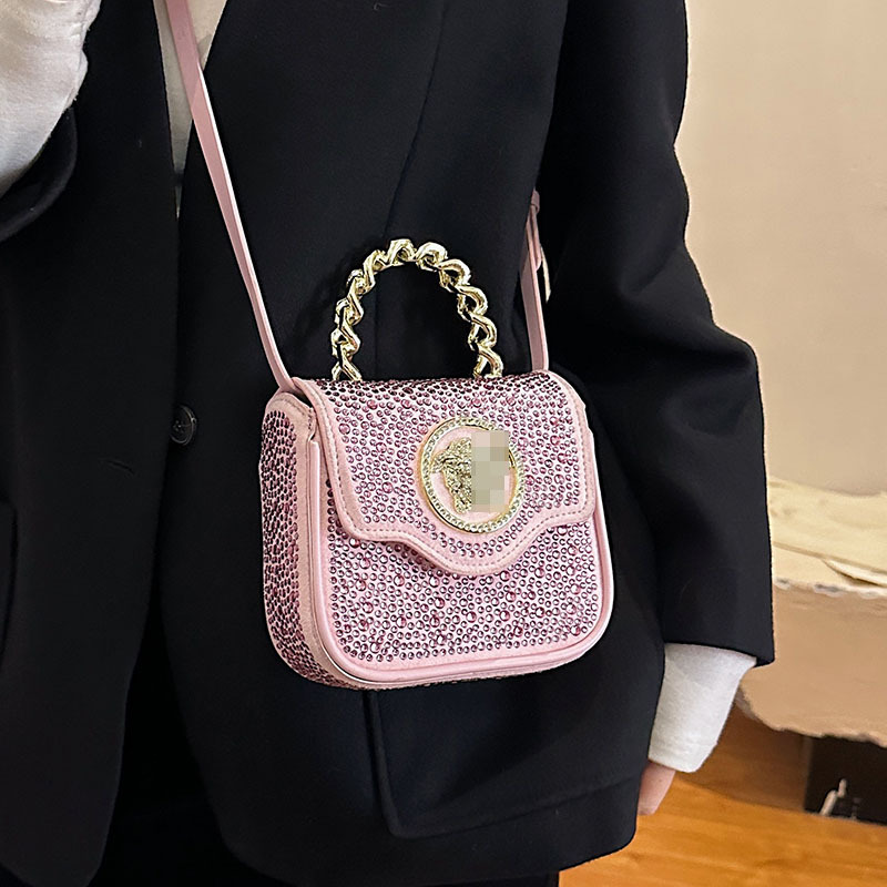 French Minority Design Small Bag Female Solid Color Advanced Textured Small Square Bag 2023 New Diamond Trendy Crossbody Bag