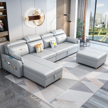 简约现代沙发床科技布轻奢客厅折叠储物转角直排两用沙发2023新款