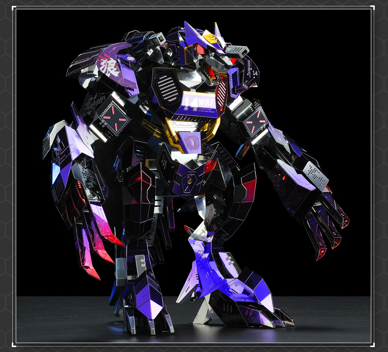 龙感领袖系列狼人机甲模型成人高难度手工拼装减压玩具金属拼图