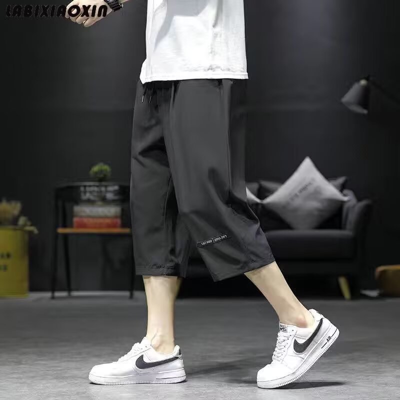 直筒运动速干七分裤子青少年日常短裤男士夏季薄款休闲七分裤宽松