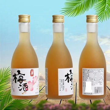 批发蒙砂丝口果酒瓶350ml果酒瓶透明玻璃空酒瓶青梅酒瓶饮料瓶