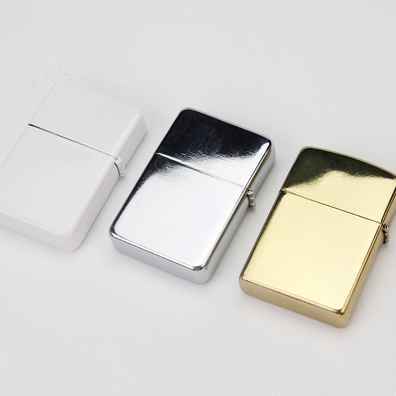 Thermal Transfer Printing Thermal Transfer Lighter Stainless Steel Creative Metal Lighter Gold Silver White Personality Creative DIY Wholesale