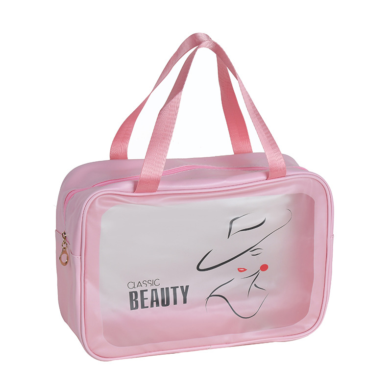 Delicate Woman Printing Cosmetic Bag Large Capacity Dry Wet Separation Wash Bag Convenient out Organizing Storage Bag Wholesale