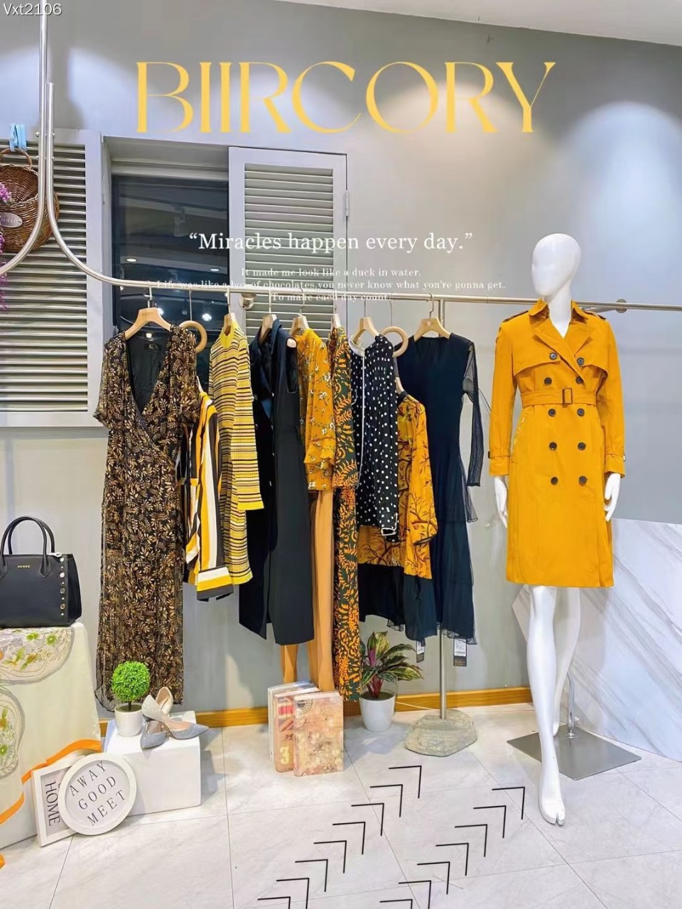 杭州贝尔凯丽2022春大码高端中大淑女装桑蚕丝连衣裙品牌货源批发