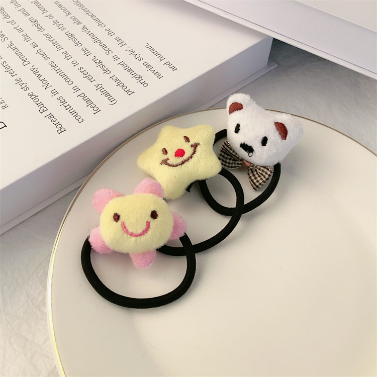 Autumn and Winter Plush Fruit Strawberry Pineapple Rubber Band Hair Rope Korean Online Influencer Cute Bear Plush Hair Ring Headband Hair Accessories