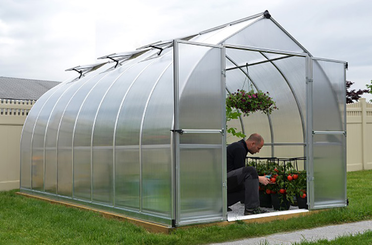 大型温室pc板配铝合金框架 家用暖房温室花房户外蔬菜种植房花房