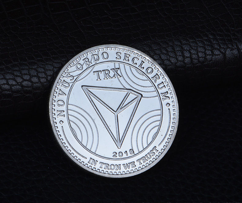 trx币 虚拟金属纪念币波场币 比特tron 定 制各种决定币幸运币