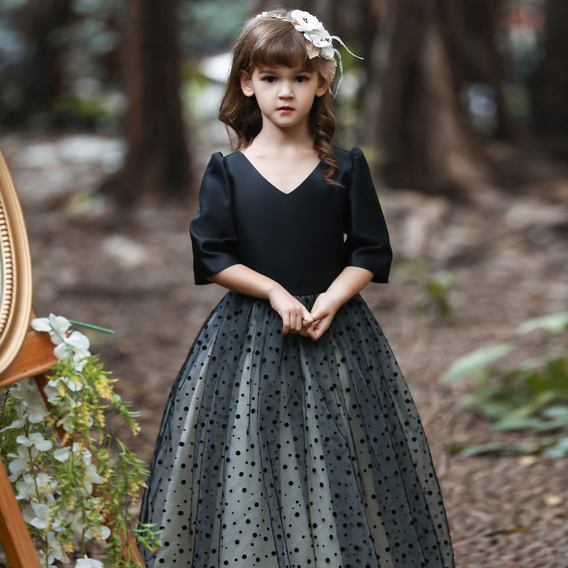 2万条儿童礼服裙中大童网纱蓬蓬裙children dress女孩节日表演连衣裙