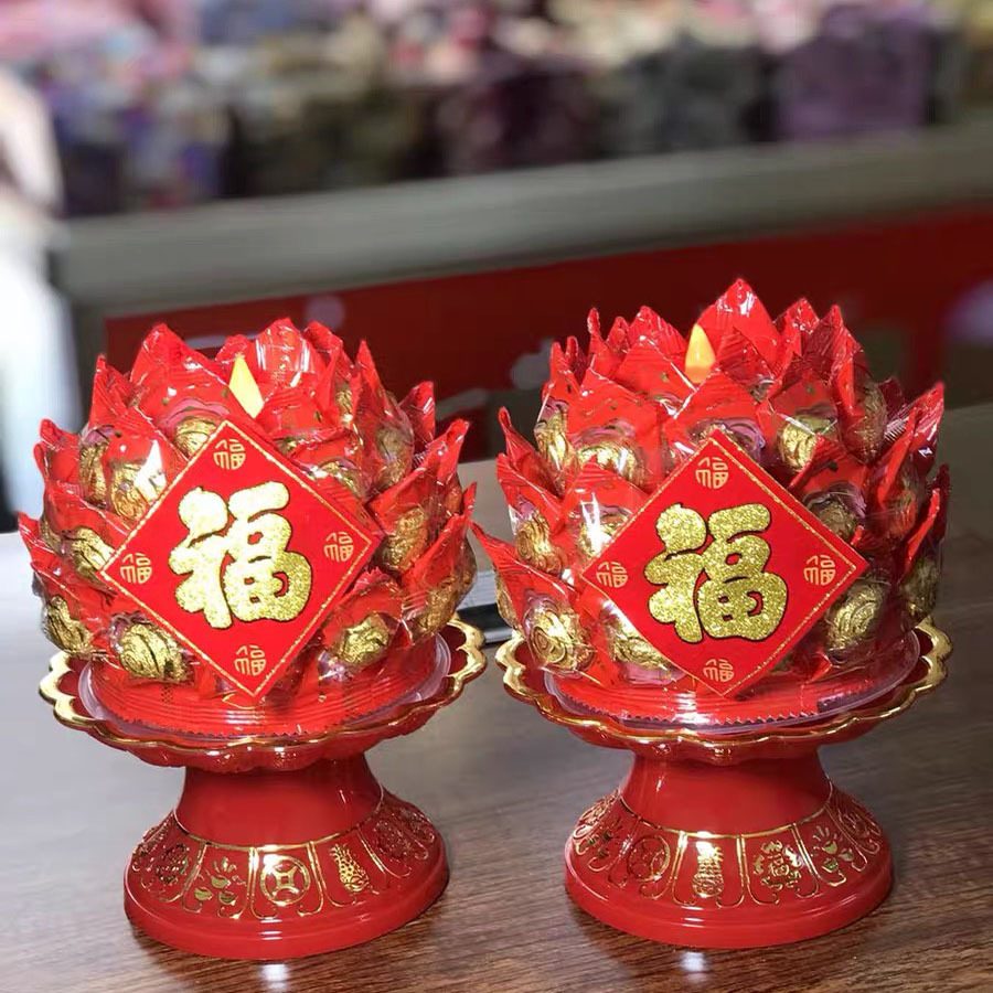 迷你旺字小福字 潮汕福建拜神求神祭祀糖塔装饰用品 小号绒布贴