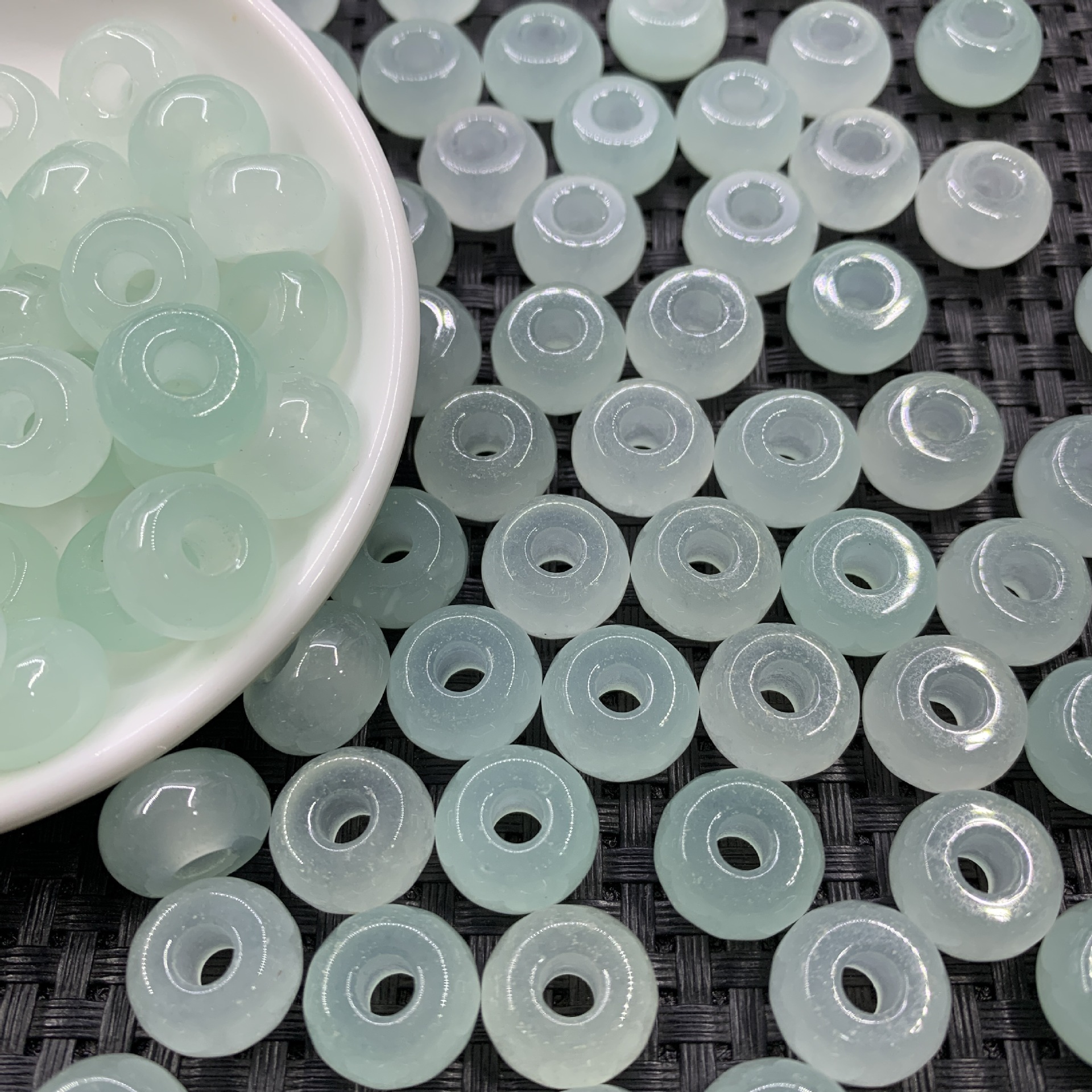 马来玉14mm算盘珠苹果珠老型珠散珠 diy玉石饰品配饰玉石配件批发