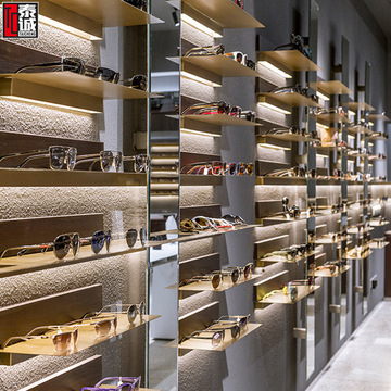 定做眼镜展柜店铺展厅专卖店木质展示柜货架太阳眼镜陈列柜台设计