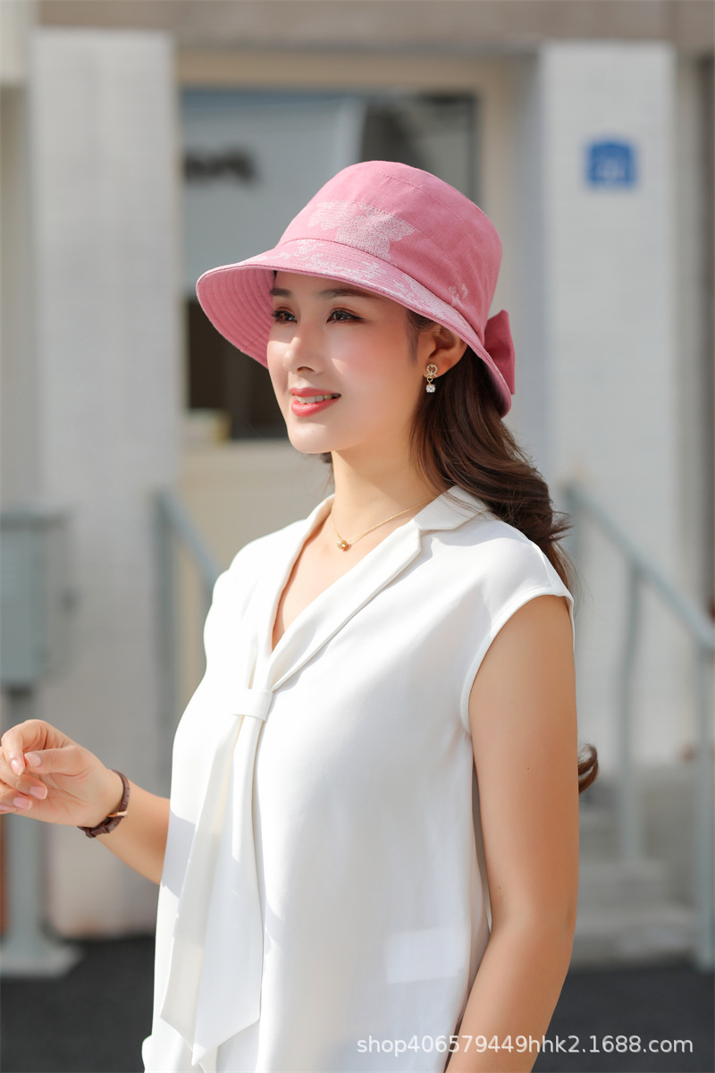 夏天中老年人女士遮阳帽薄款老人帽子时尚休闲凉帽妈妈防晒太阳帽