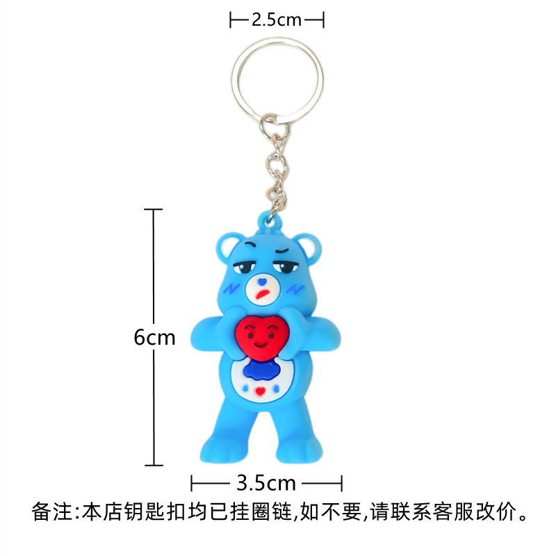 5313# Cute Three-Dimensional Love Little Bear Doll Keychain Cartoon Victory Bear Bag Clothing Pendant Small Gift