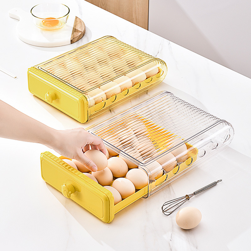 New Drawer Egg Storage Box Egg Storage Box Egg Kitchen Transparent Large Capacity Refrigerator Crisper 0652-9