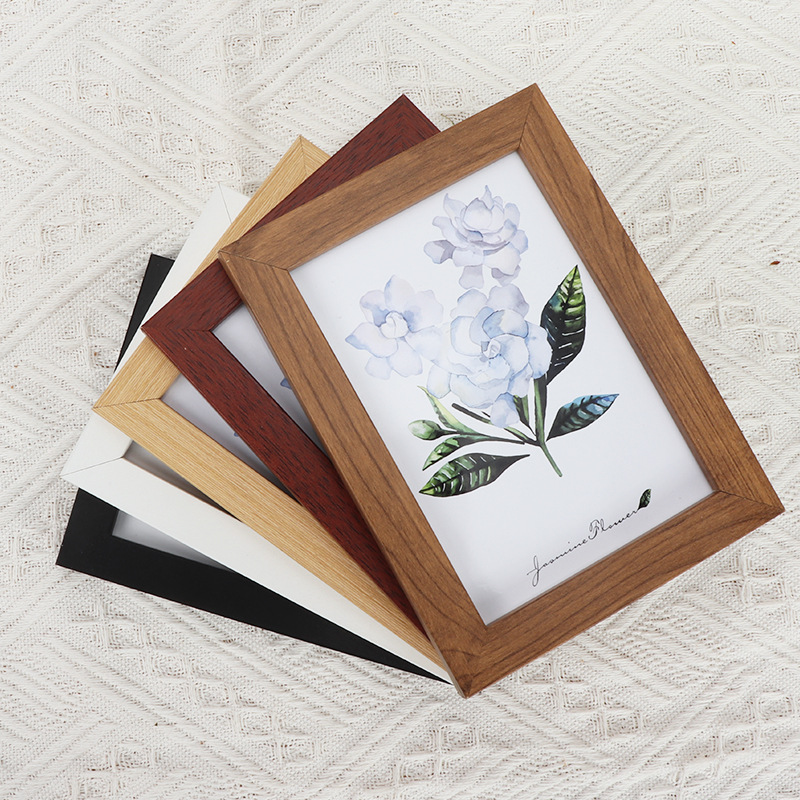 Simple Wooden Photo Frame 5-Inch 6-Inch 7-Inch 8-Inch 10-Inch A4 Wall Hanging Picture Frame Photo Wall Photo Studio and Photo Frame Wholesale