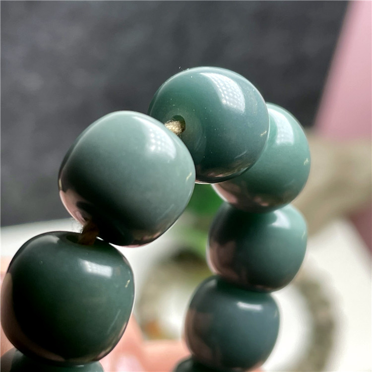 天然原生态绿菩提根手串老料阴皮菩提子佛珠手链男女文玩