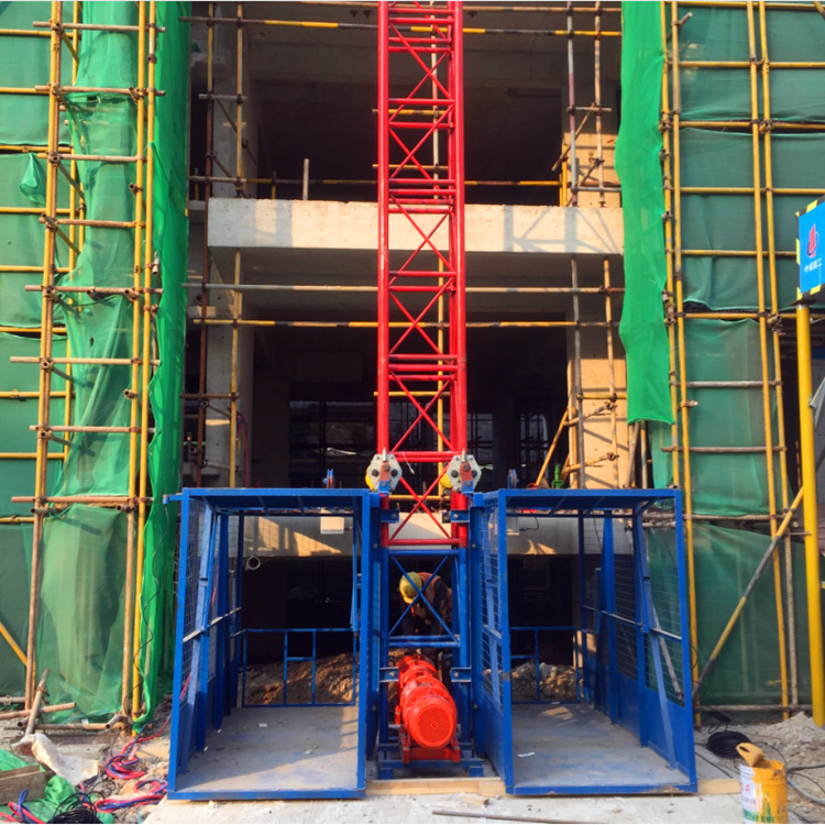 建筑高空提料机工地施工升降上料机 一柱双笼载货物料提升机