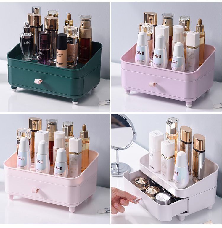 美嘉华 简约 塑料单层化妆品收纳盒 办公桌面收纳大号 出口 工厂