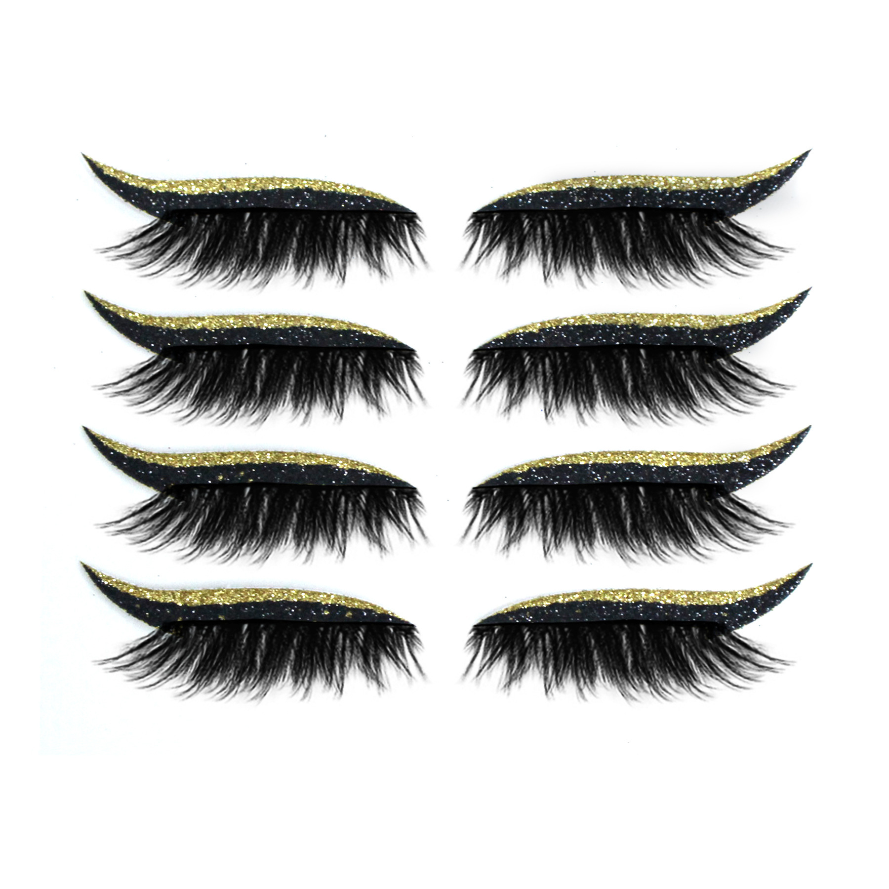 Cross-Border New Arrival European and American Glitter Self-Adhesive Eyeliner Eye Shadow Stickers Double Eyelid False Eyelashes Waterproof Party Sequin Eye Shadow