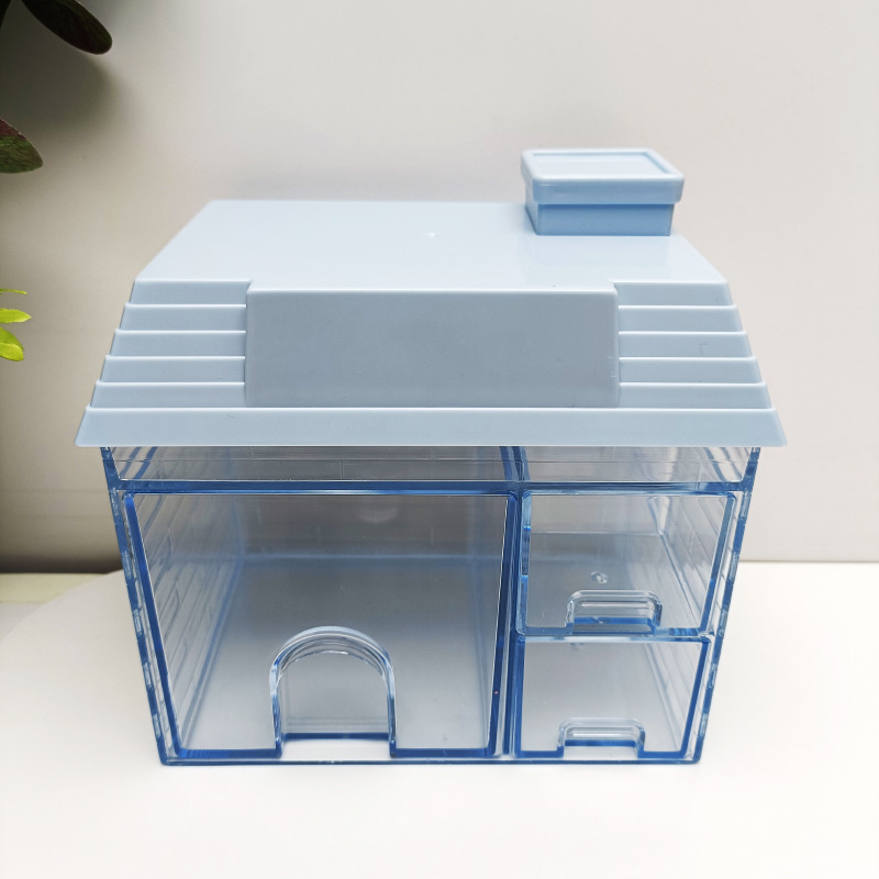 New Simple Cute House Shape Multifunctional Storage Box Children's Handmade DIY Main Desktop Storage Box