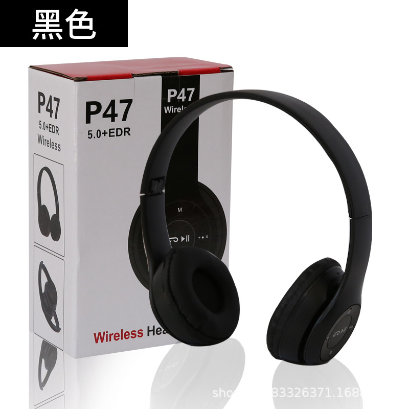 P47 Cross-Border Hot Bluetooth Headset with Headset Subwoofer Headset 5.0 Foldable Wireless Bluetooth Headset