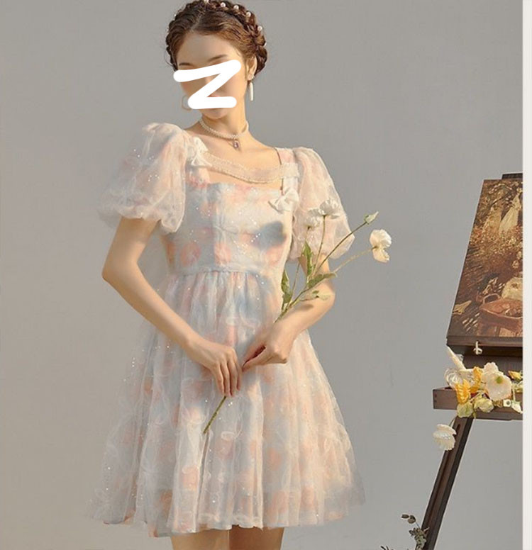 在逃公主裙茶歇超仙初恋高级感奶甜温柔甜美气质蓬蓬法式连衣裙女