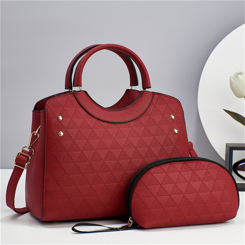 2024 Spring Style Women's Bag Large Capacity Women's Bag Set European and American Style Handbag Fashion Shoulder Messenger Bag Mother and Child Bag