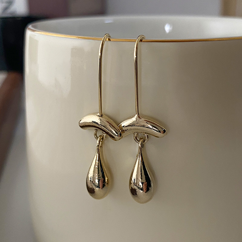 金属水滴耳环长流苏精致小耳坠2024秋冬百搭小众大气高级感耳饰品