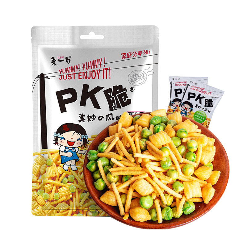 比多乐来一口pk脆休闲点心面 泰国酱鸡味168g 膨化食品 怀旧零食