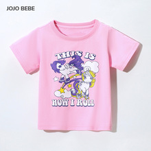 JOJO BEBE欧美品牌童装夏季新款儿童T恤 全棉卡通圆领短袖女童T恤