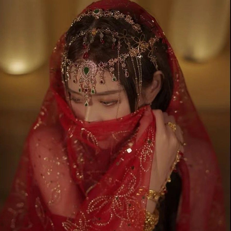 异域风情额饰额头链眉心坠古代汉服古风苏饰品民族风配饰项链璎珞