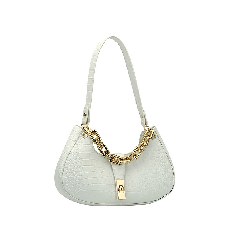 Wholesale Bag Female Bags2023 Summer Popular Crocodile Pattern Chain Handbag Fashion Twist Lock Underarm Shoulder Bag