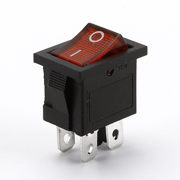 15*21液晶电视船型开关翘板铜脚双刀4脚2档kcd1-104n带灯红黄蓝绿