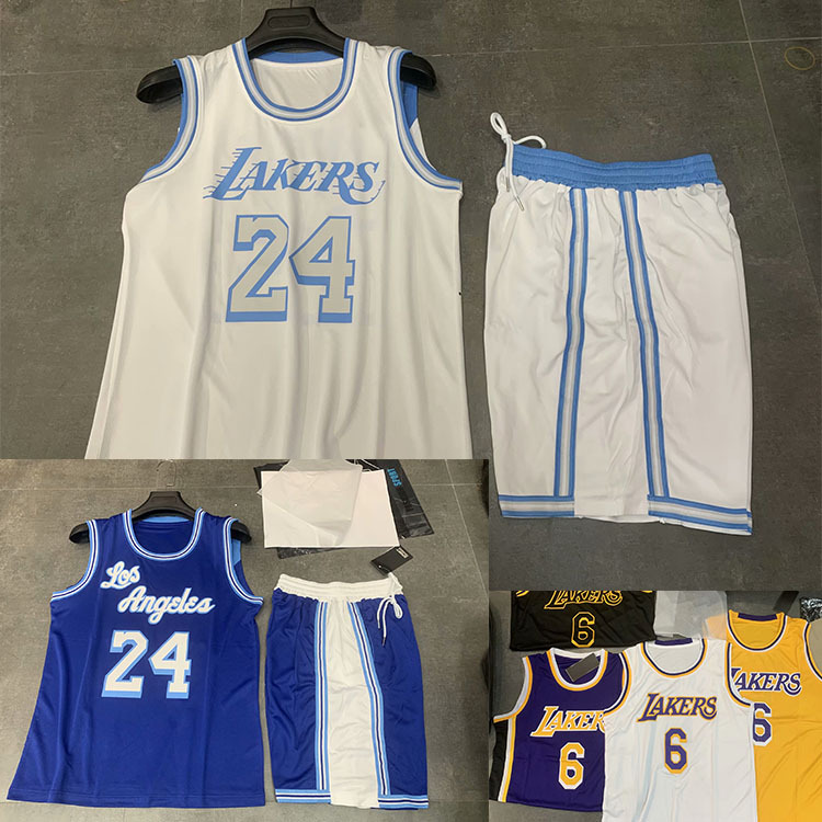 新款湖人球衣湖人队球服24号科比23号詹姆斯篮球服定