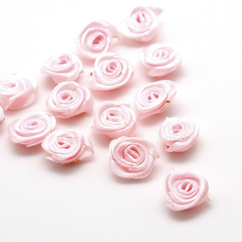 仿真缎带丝带小花 玫瑰花头 diy服装辅料配饰玫瑰花头手捧花材料