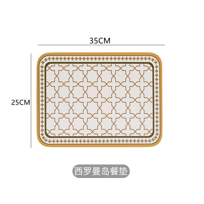 Heat Proof Mat Dining Table Cushion High-Grade Household Waterproof and Oil-Proof PVC Affordable Luxury Style Western-Style Placemat Anti-Scald Bowl Placemat Coaster