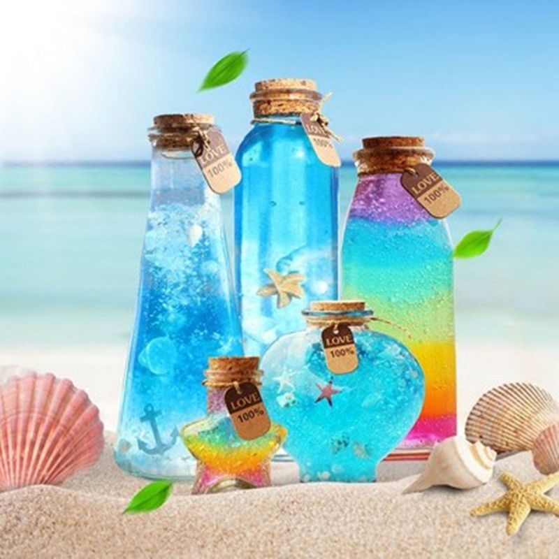 流沙瓶diy星空彩虹海洋许愿瓶套材料包生日礼物木塞漂流瓶代发热
