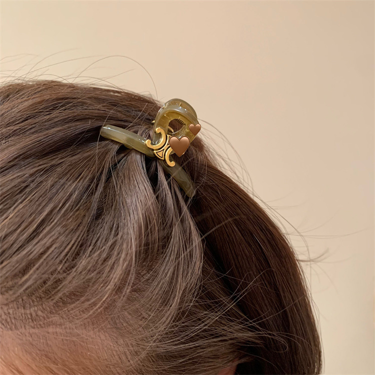 High-End Simple Letters Mini Claw Clip Women's Princess Hairstyle Fringe Hairpin Women's Side Headdress Hair Clips Hair Accessories