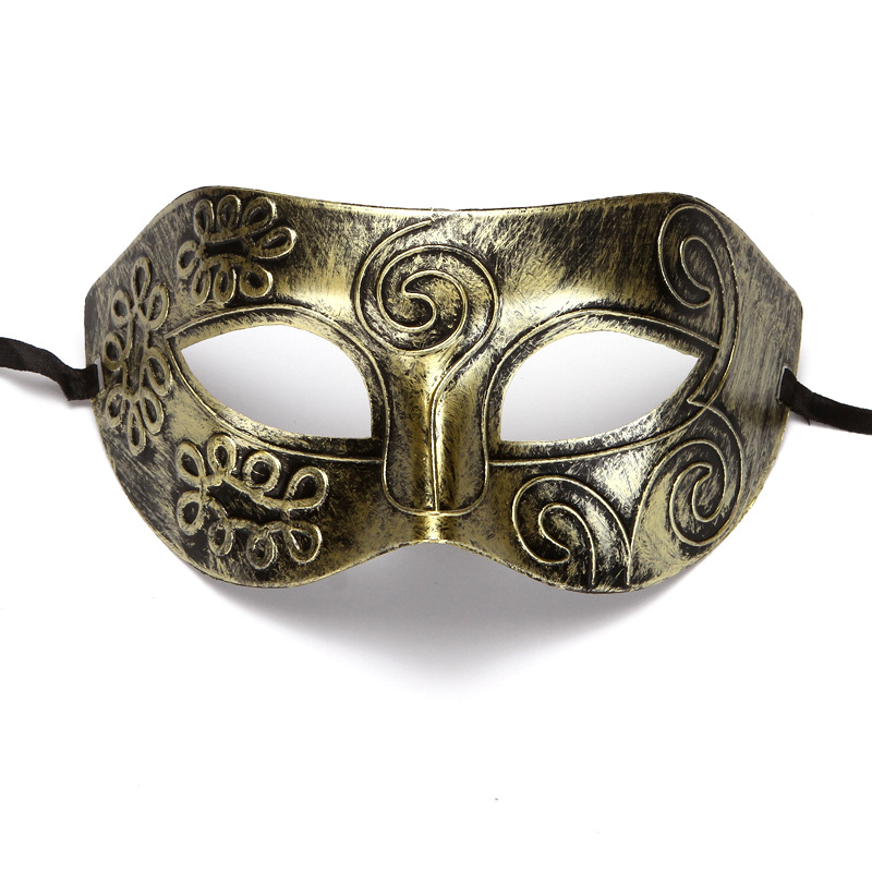平头雕花面具 爵士王子面具 绅士仿古半脸古希腊罗马男女士面具