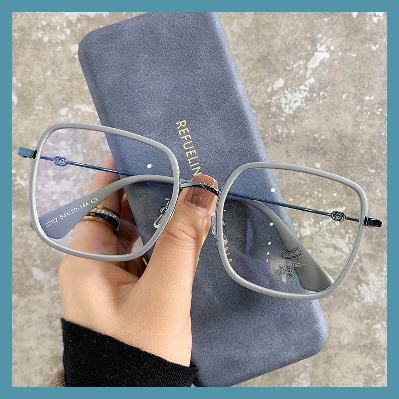 0702雾霾蓝眼镜女方框可配近视素颜ins风韩版潮大脸显瘦防蓝光框