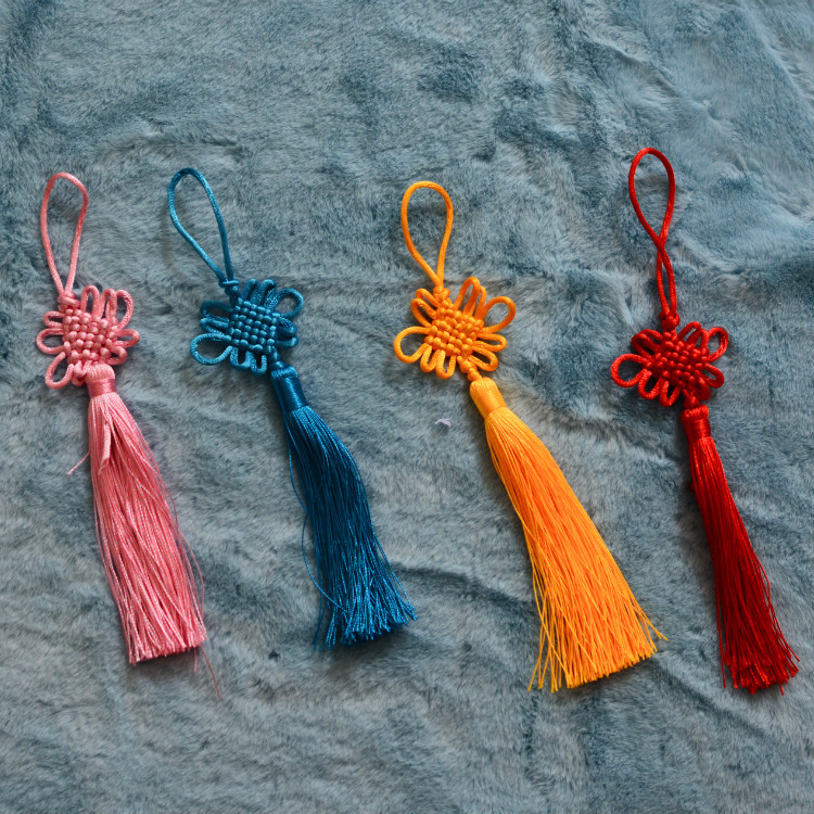 春节灯笼提手有孔竹棒diy材料 流苏大结挂件饰品配件吊须穗子